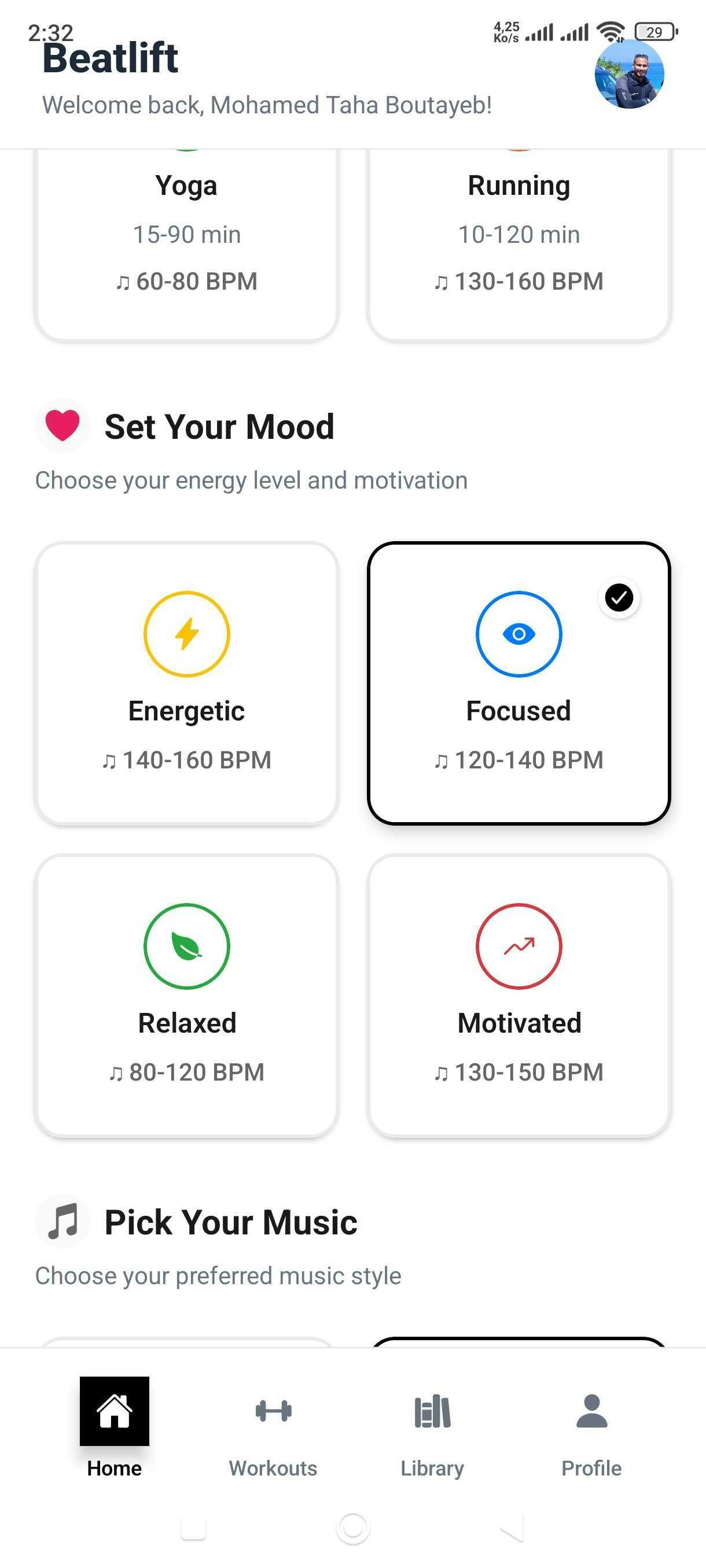 Média Beatlift - Musique d'entraînement alimentée par AI, chaque ascenseur a une bande sonore. 3