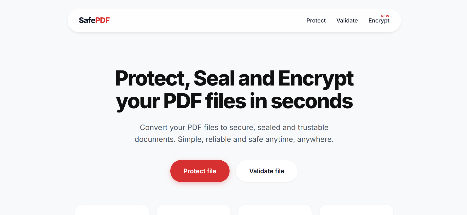 SafePDF - Main product screenshot demonstrating key features and user interface