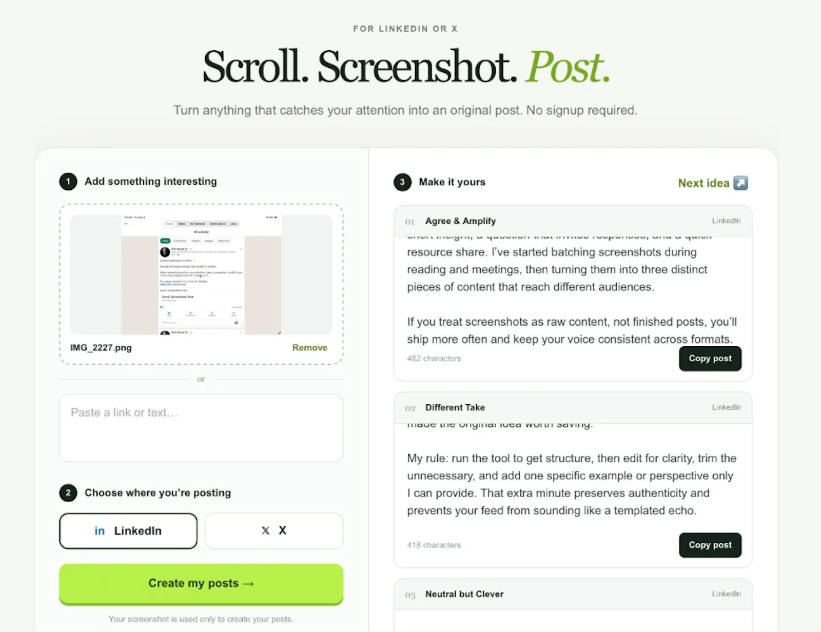 VoxWit — Scroll. Screenshot. Post. screenshot 2
