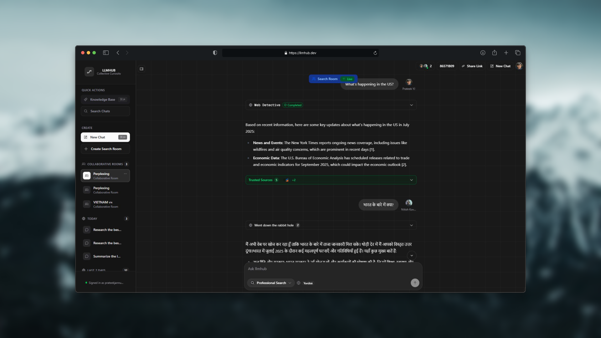 Llmhub - Совместный поиск в реальном времени с агентами искусственного интеллекта для команд медиа 5