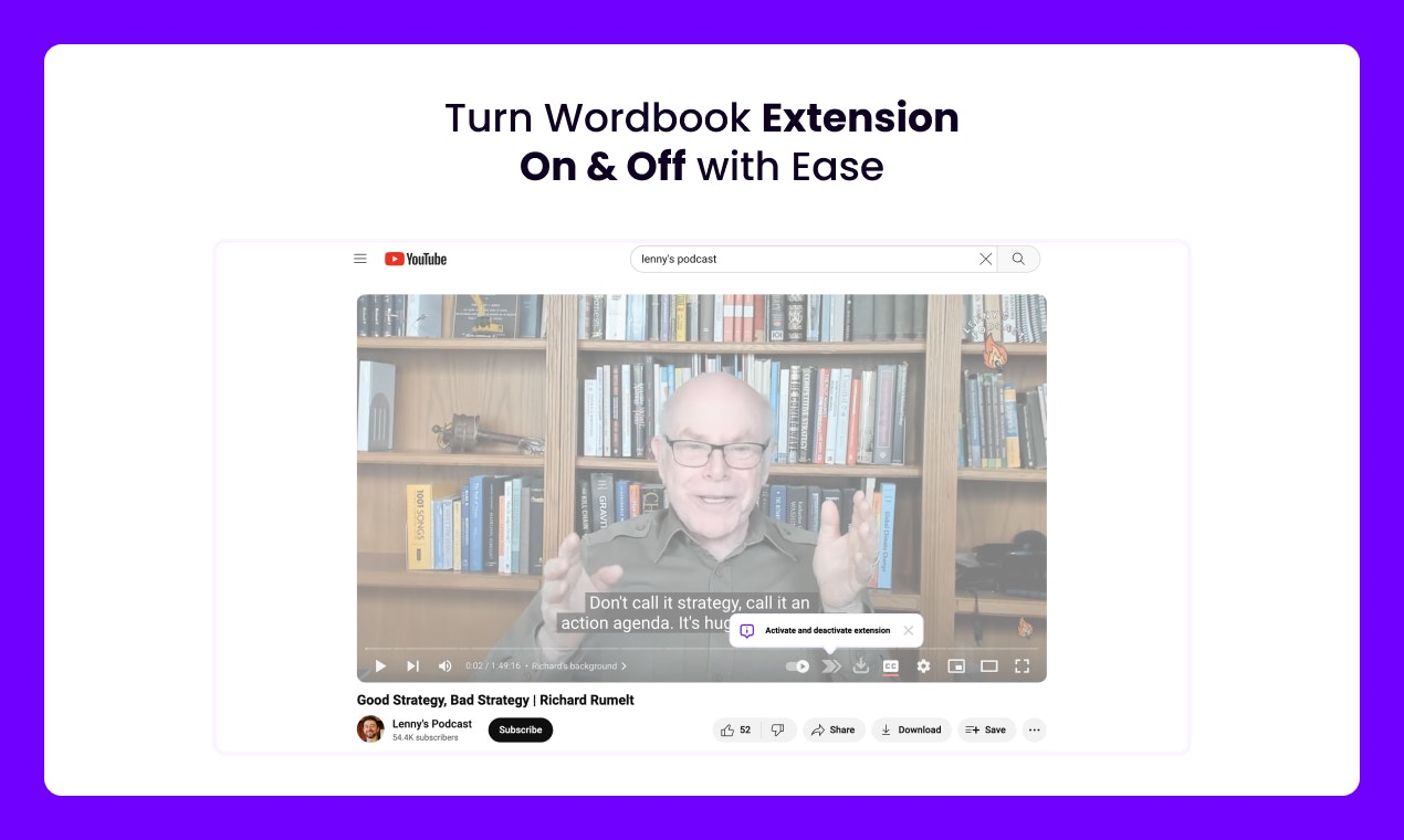 WordBook Yt E-Learning Chrome Extension media 5