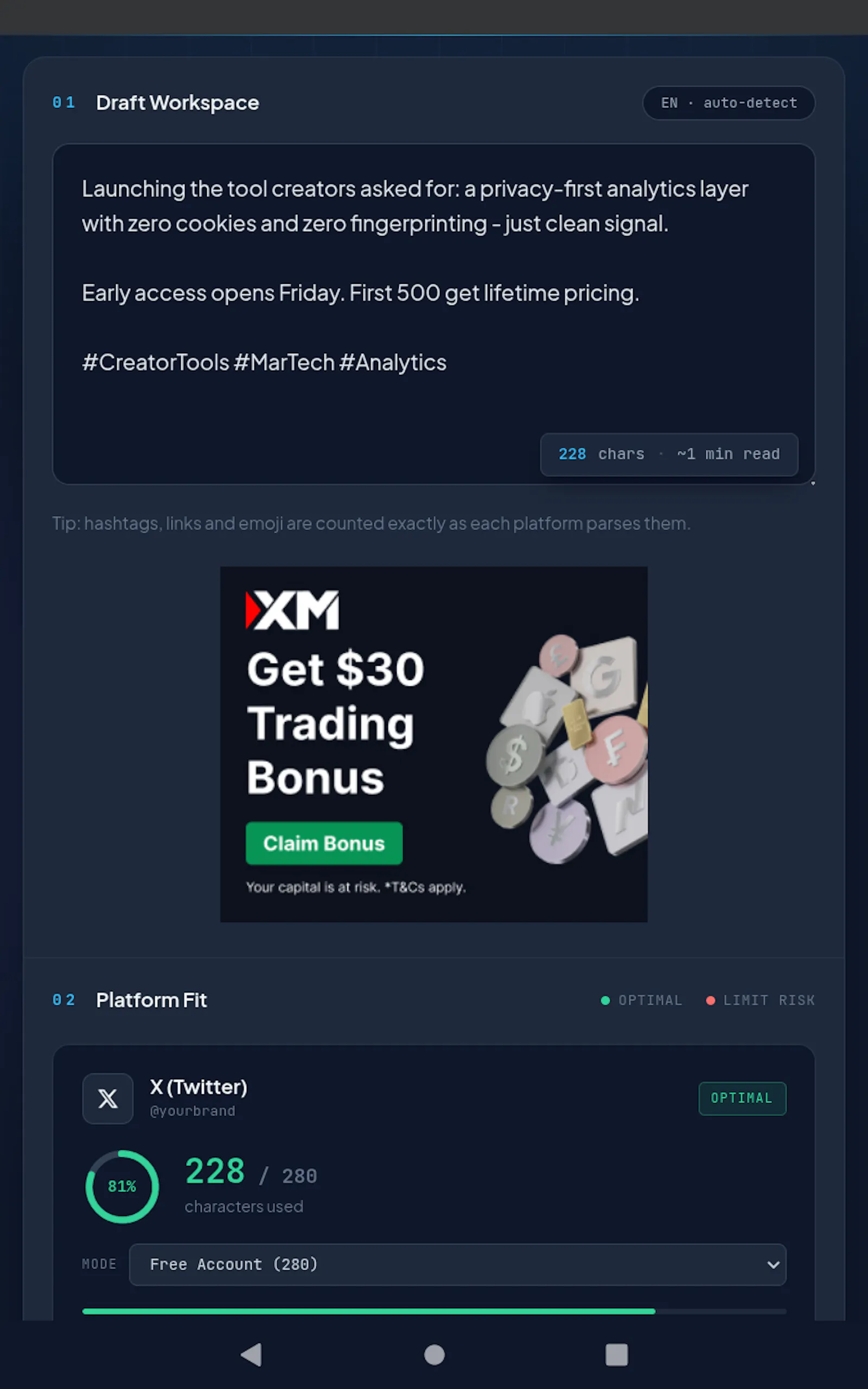 SocialPost Optimizer screenshot 3