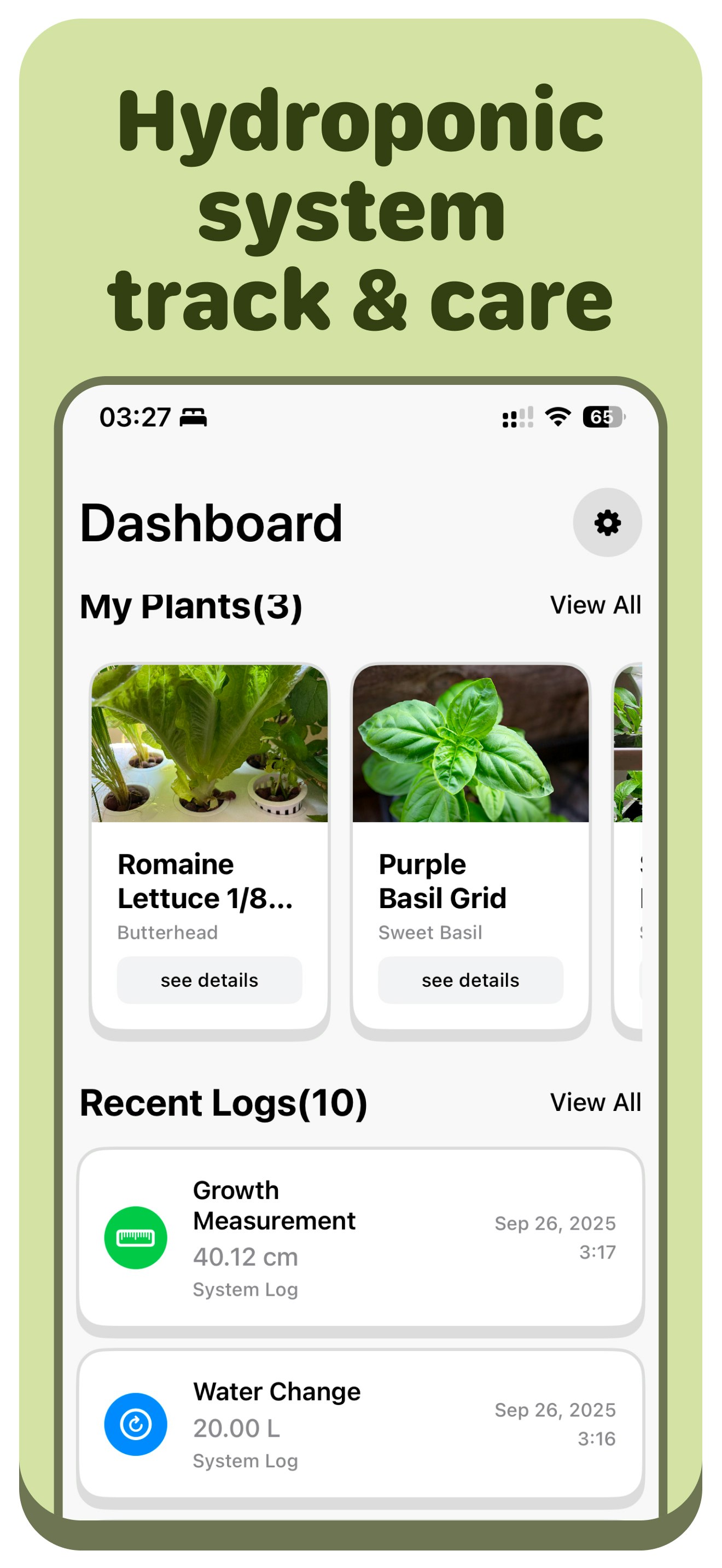 Hydrofy Smart Plant Tracker - Main product screenshot demonstrating key features and user interface