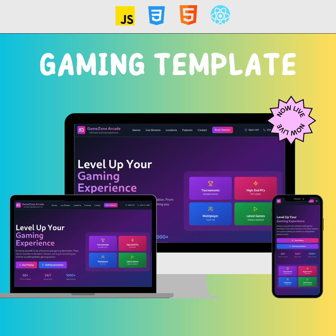 Plantilla del sitio web de juegos de juego - Plataforma con transmisiones en vivo, reservas y eventos de deportes electrónicos media 3