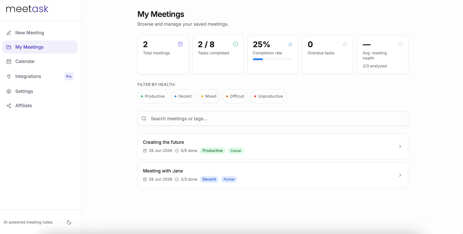 Meetask screenshot 3