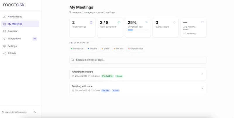 Meetask screenshot 3