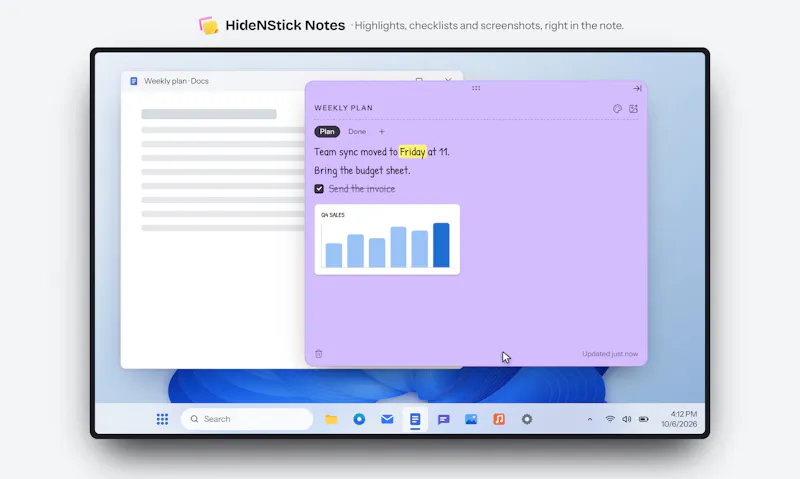 HideNStick Notes screenshot 5