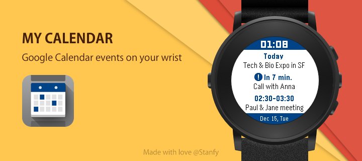 Pebble MyCalendar app update for Round, Time & Time Steel gallery image