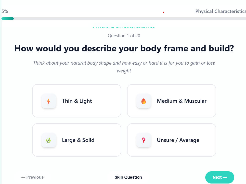 Free Ayurvedic Body Type Finder - Screenshot 5 showing product features and functionality