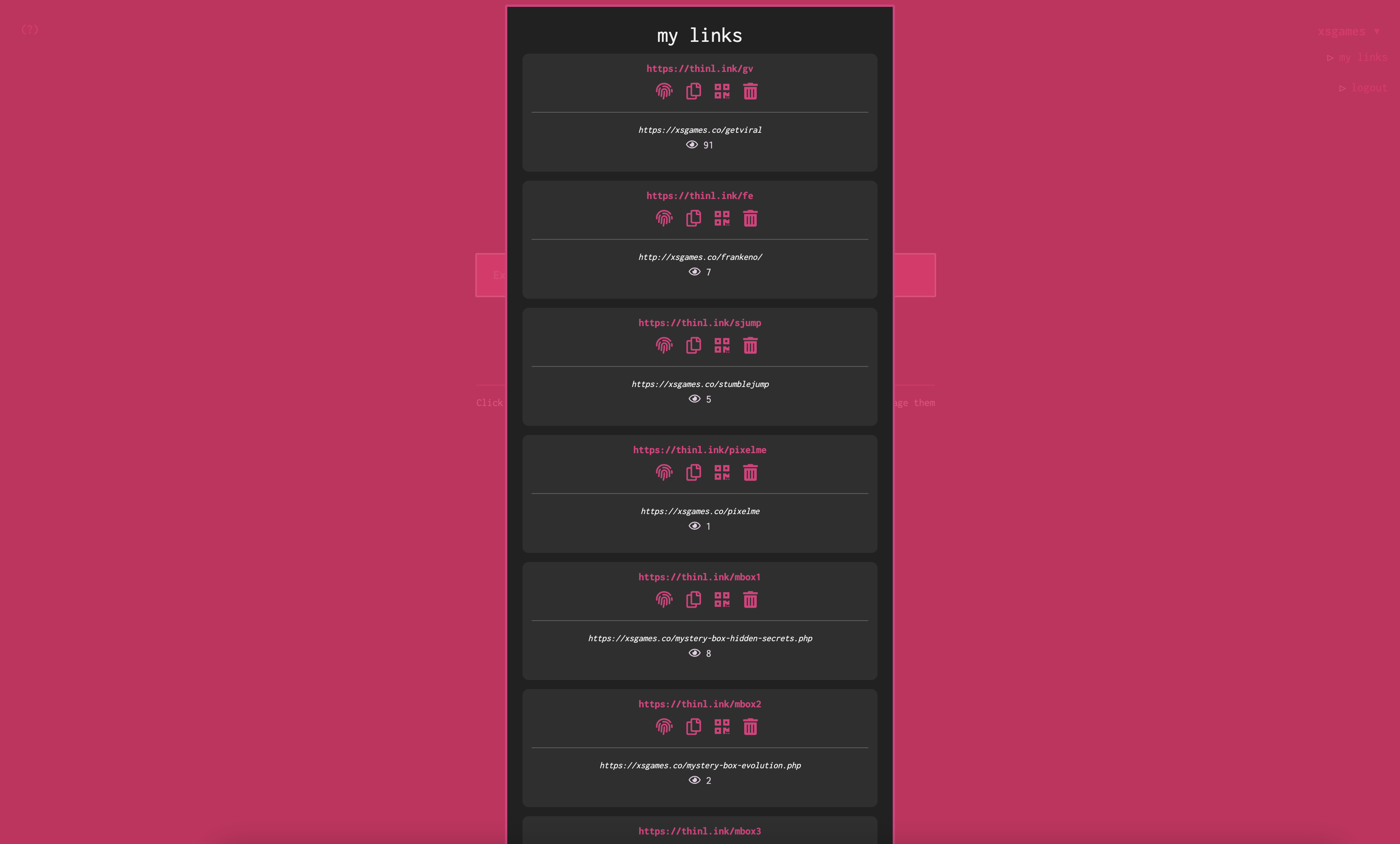 Mídia 6 de thinl.ink - Um encurtador de URL simplificado e gerador de código QR