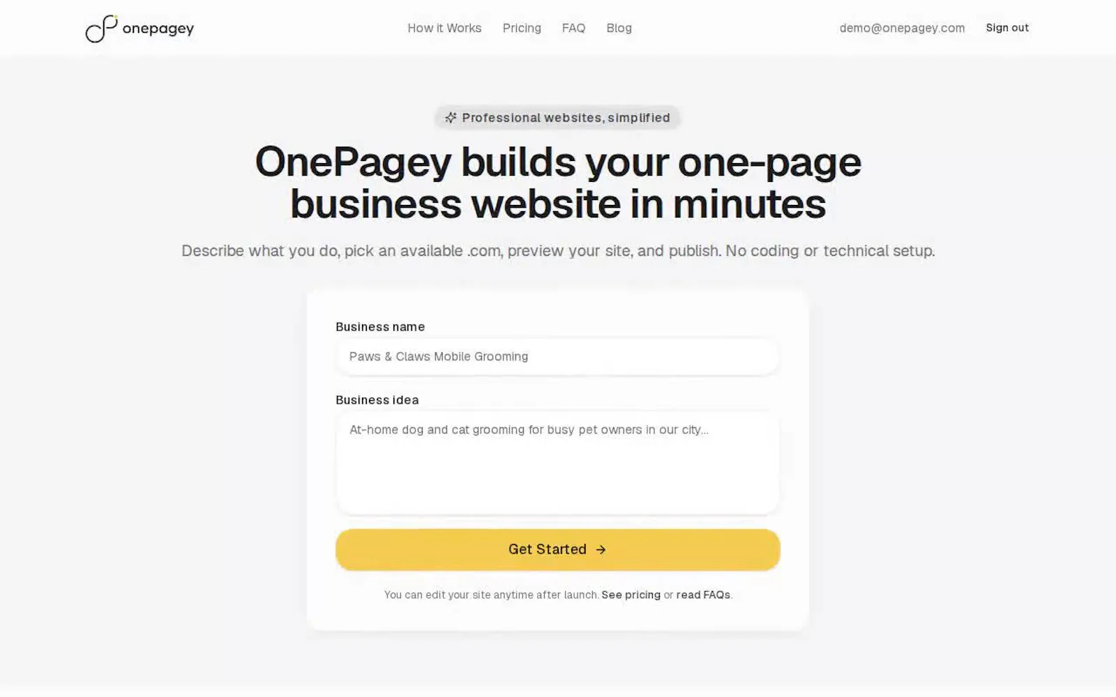 OnePagey screenshot 2