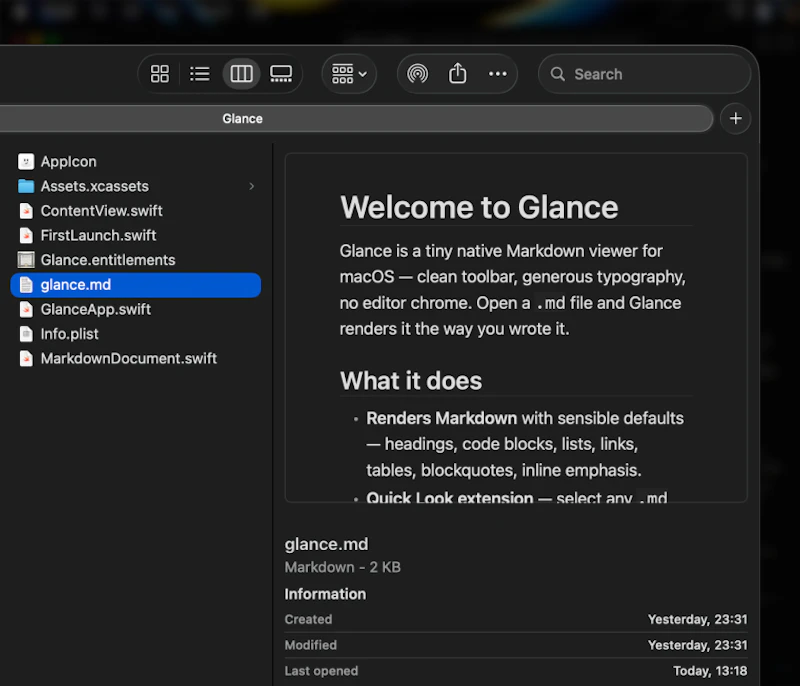 Glance screenshot 3