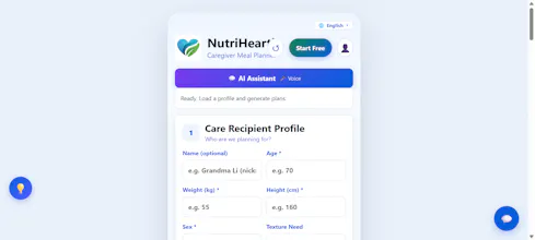 NutriHearth — Caregiver Meal Planner gallery image