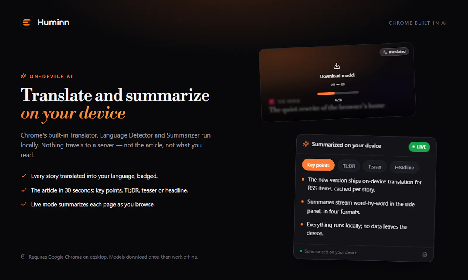 Huminn screenshot 2