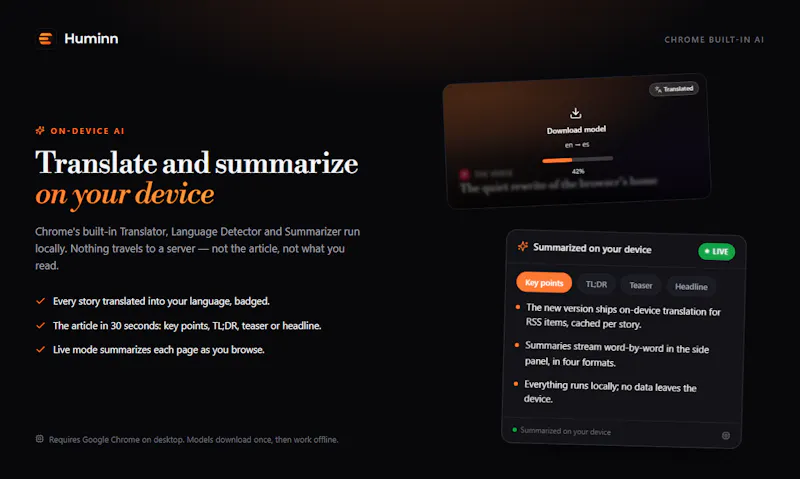 Huminn screenshot 2