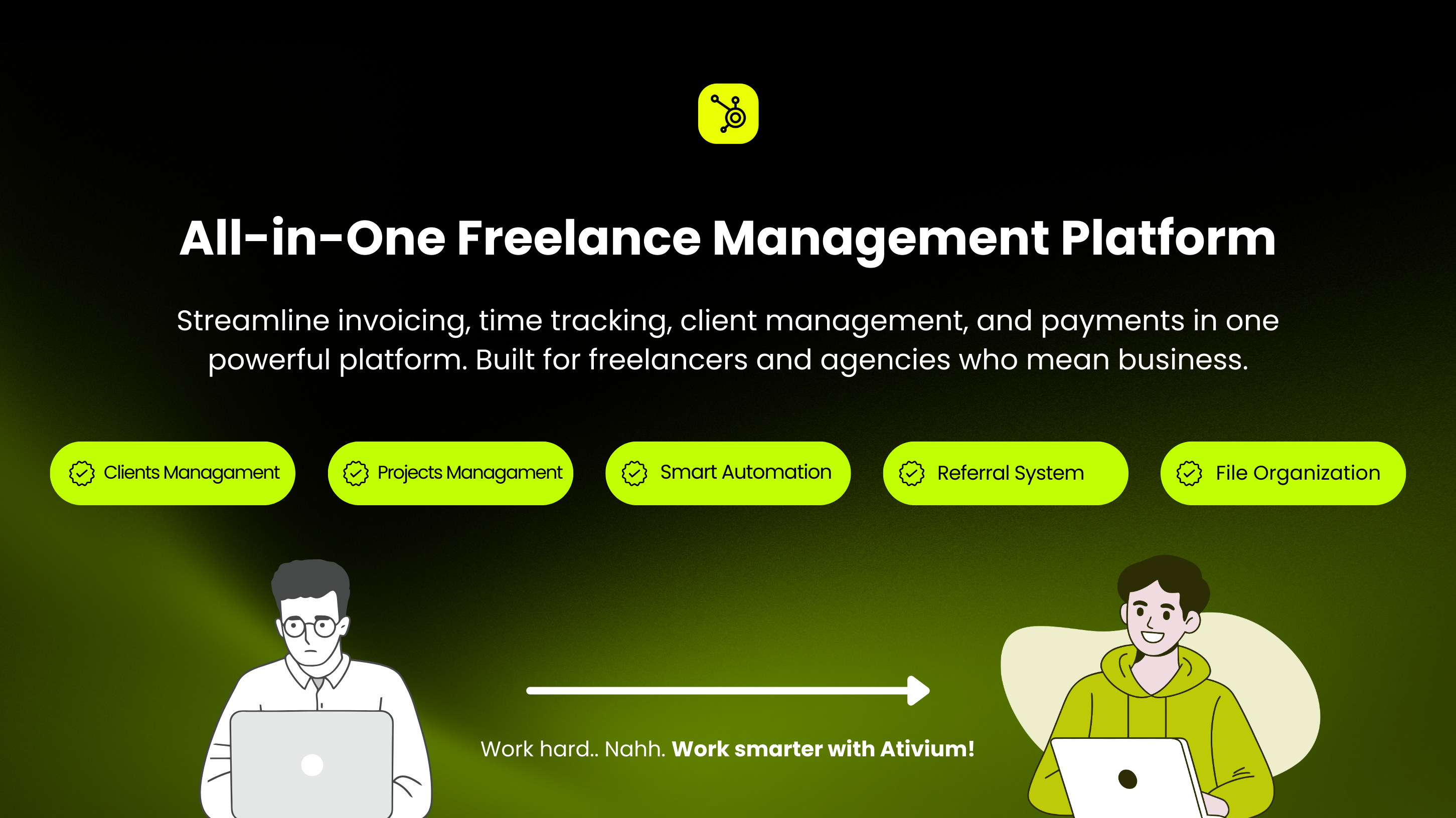 Ativium Freelancing - Main product screenshot demonstrating key features and user interface