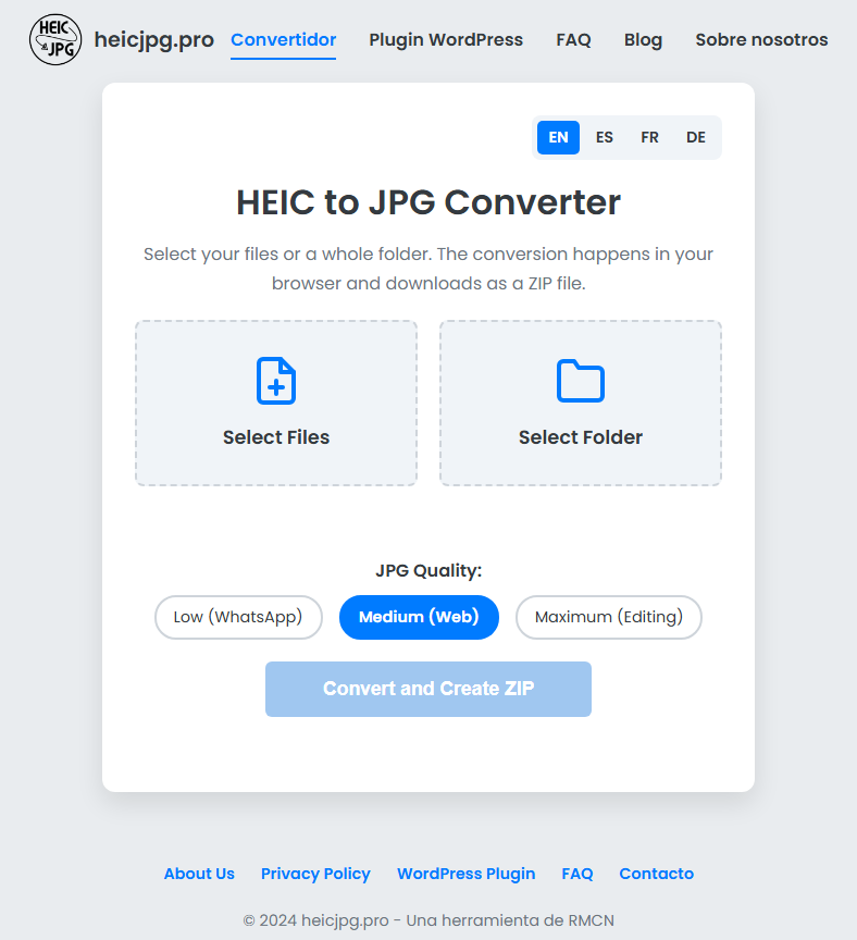 Convert HEIC to JPG in your browser gallery image