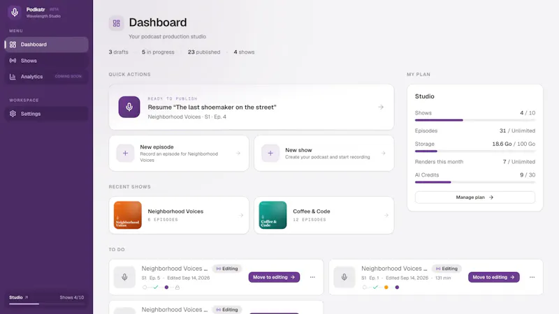 A podcast studio in the browser. screenshot 5