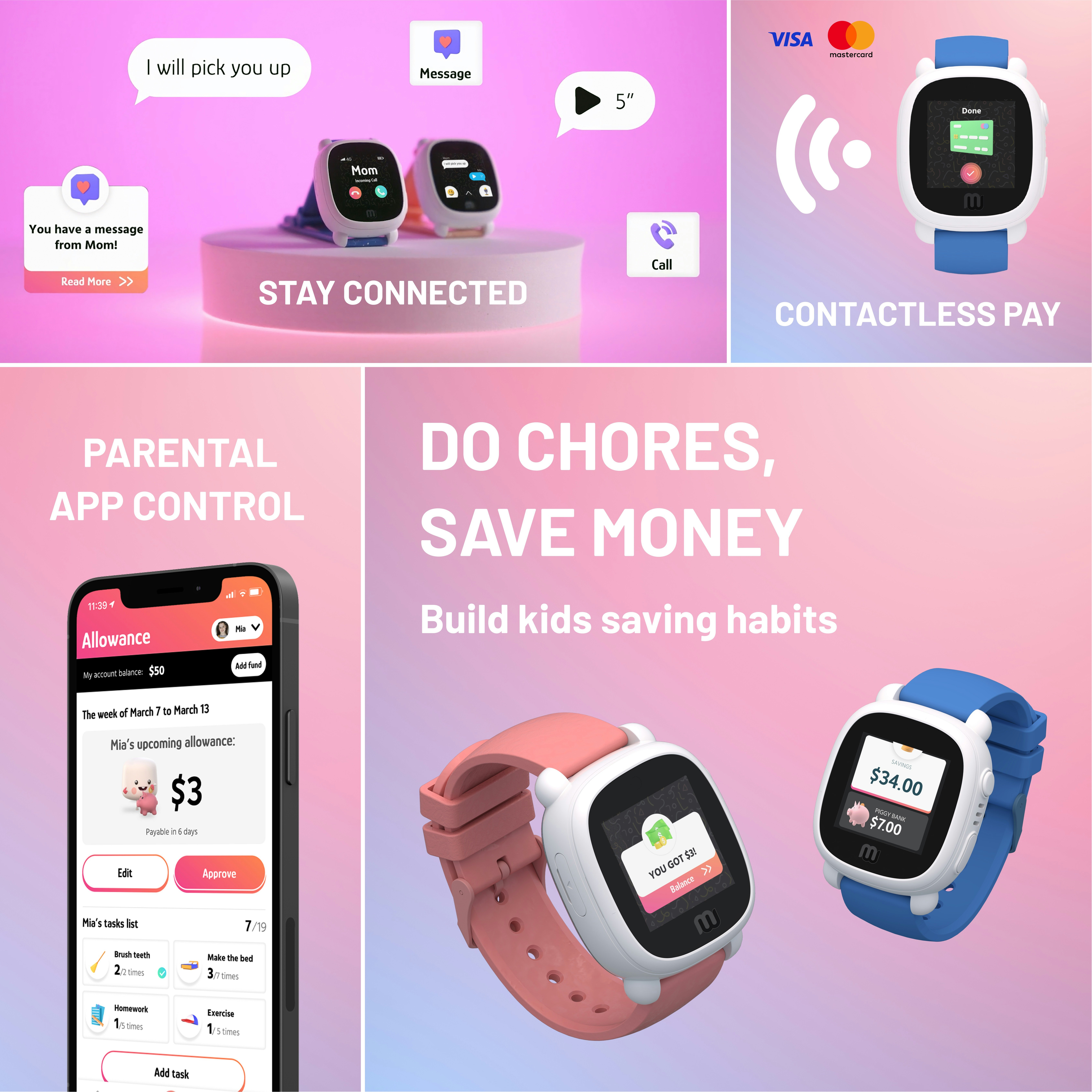Milde Uhr - 4G kontaktlose Zahlung Kid Smartwatch für gute Geldgewohnheiten Medien 1