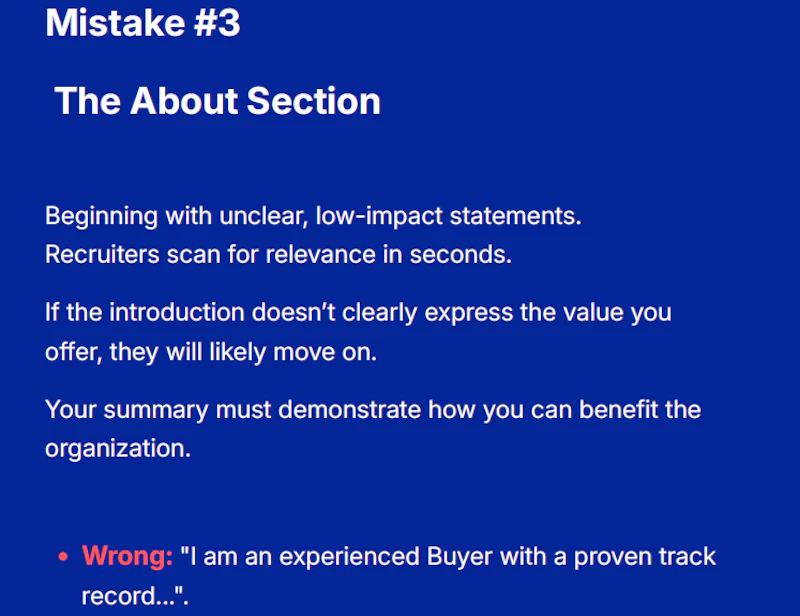 10 LinkedIn Mistakes Guide screenshot 2
