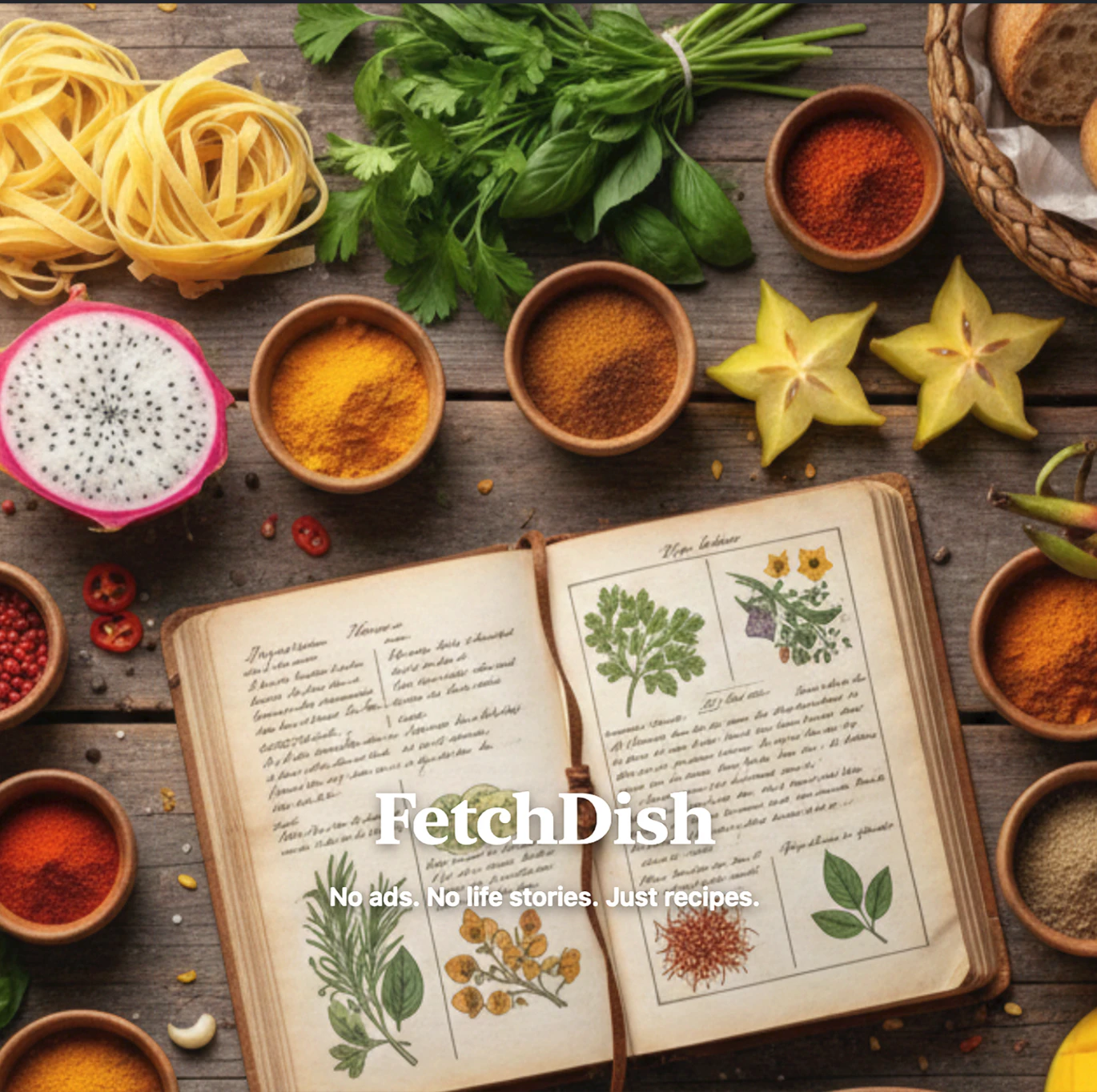 FetchDish: No life stories. Just recipes logo