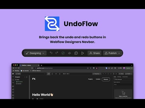 startuptile UndoFlow For WebFlow-Brings back the undo & redo buttons in Webflow .