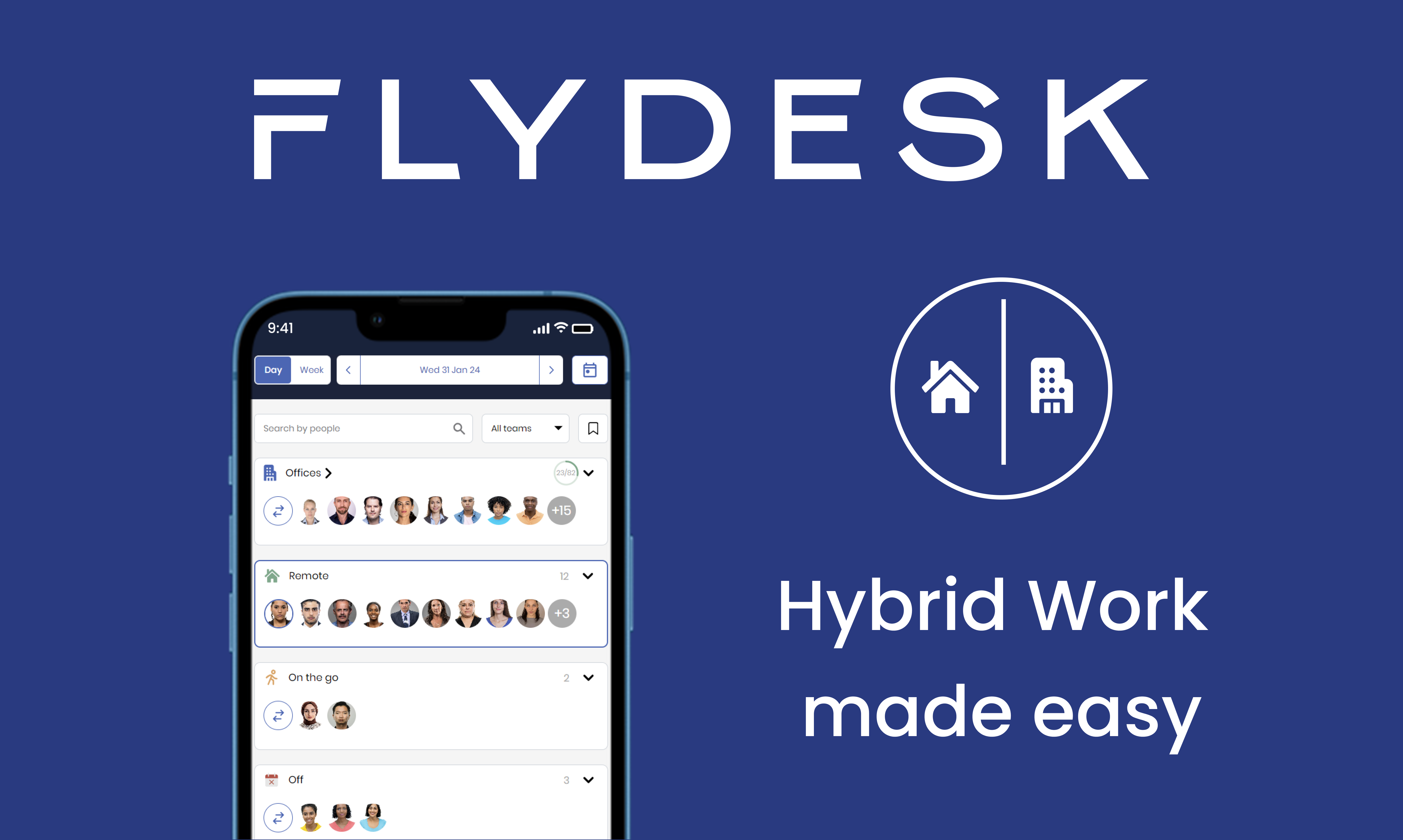 Flydeskチーム - リモートおよびハイブリッドの作業管理を簡素化しますメディア2