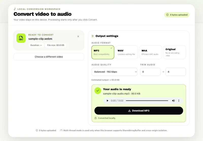 Video to Audio screenshot 2