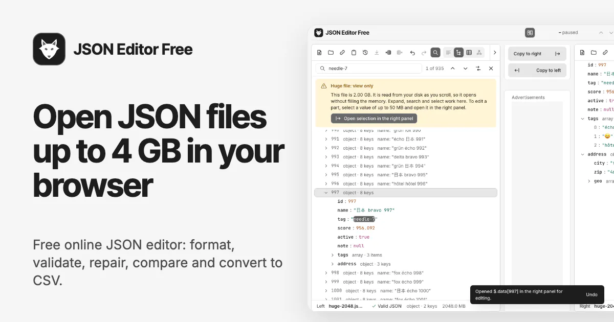 JSON Editor Free gallery image