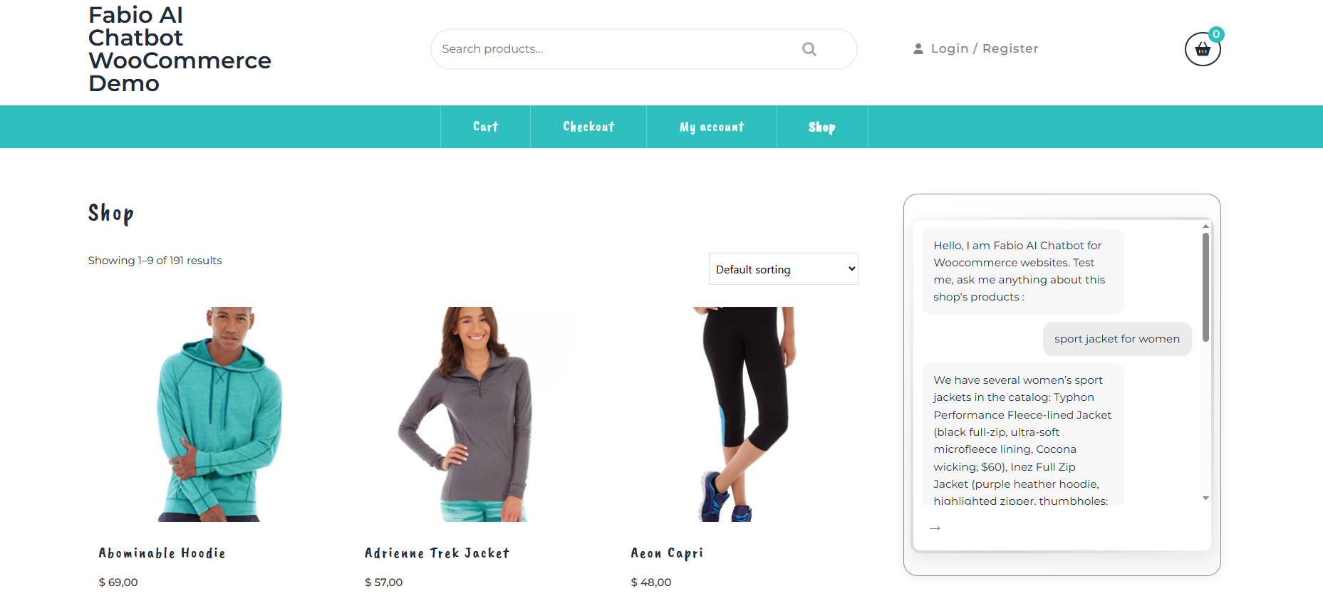 Fabio AI Chatbot - Screenshot 3 showing product features and functionality