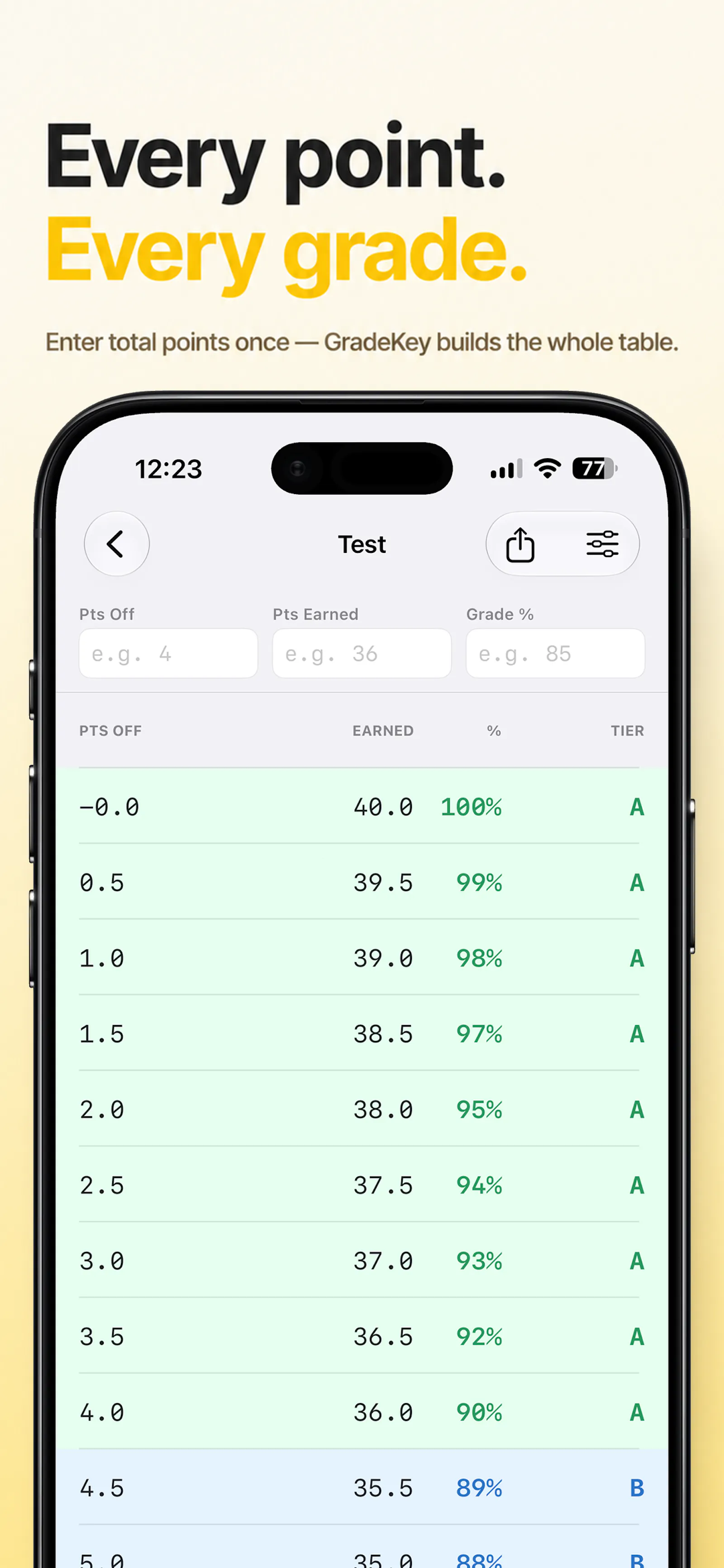 GradeKey screenshot 2