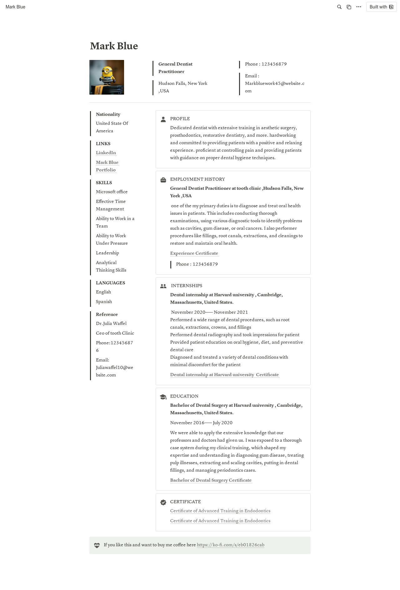 Modèle de notion CV en ligne gratuit media 3
