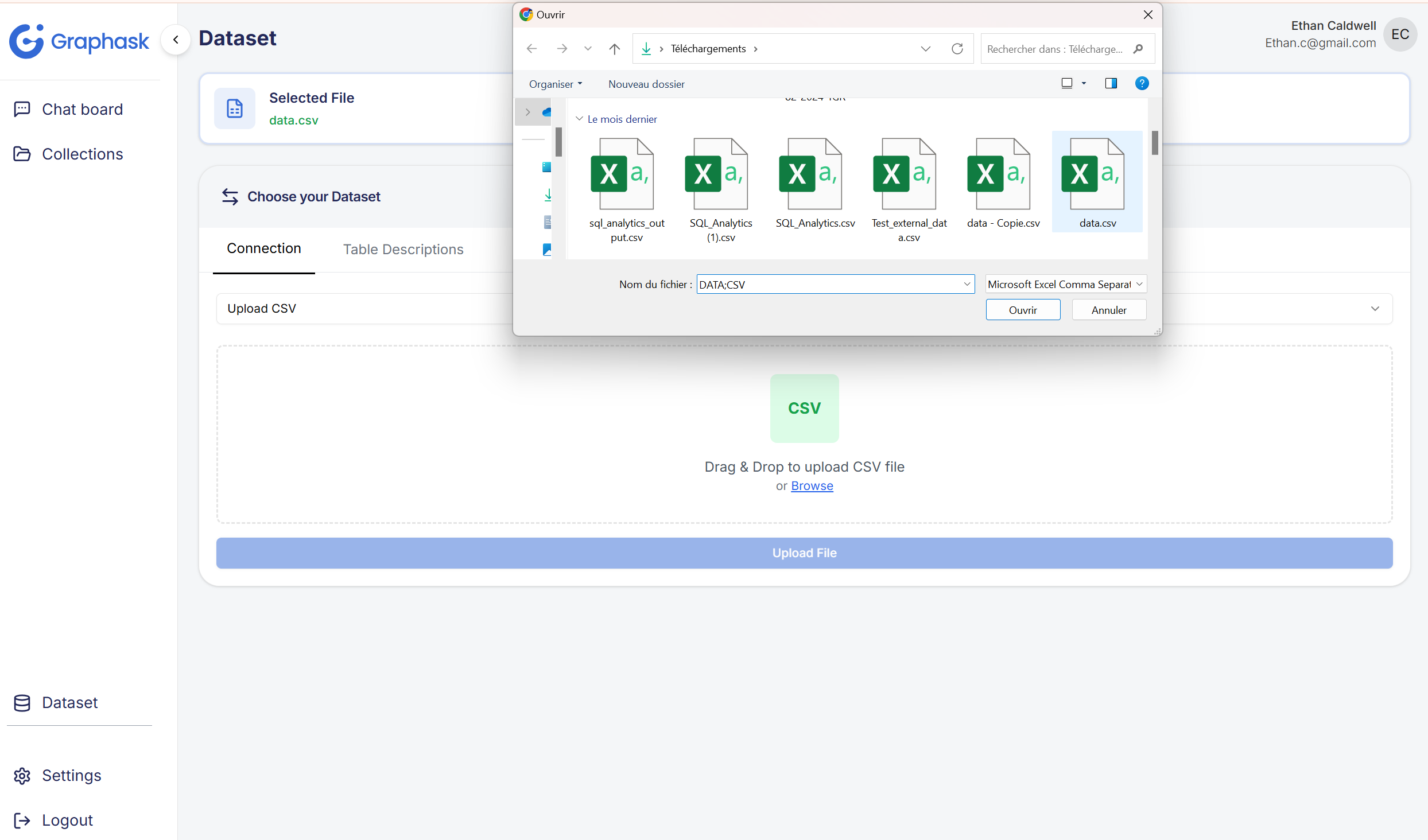 Mídia 3 de Graphask: transformar dados em visuais - Converta seu Excel em gráfico