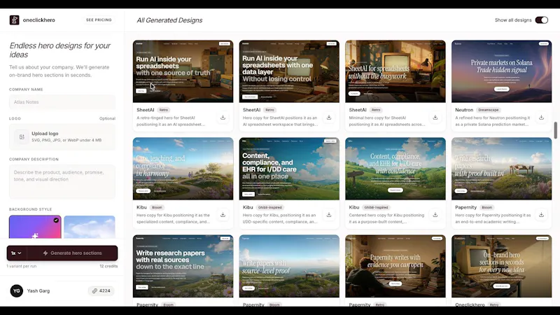 oneclickhero screenshot 1 (video preview)