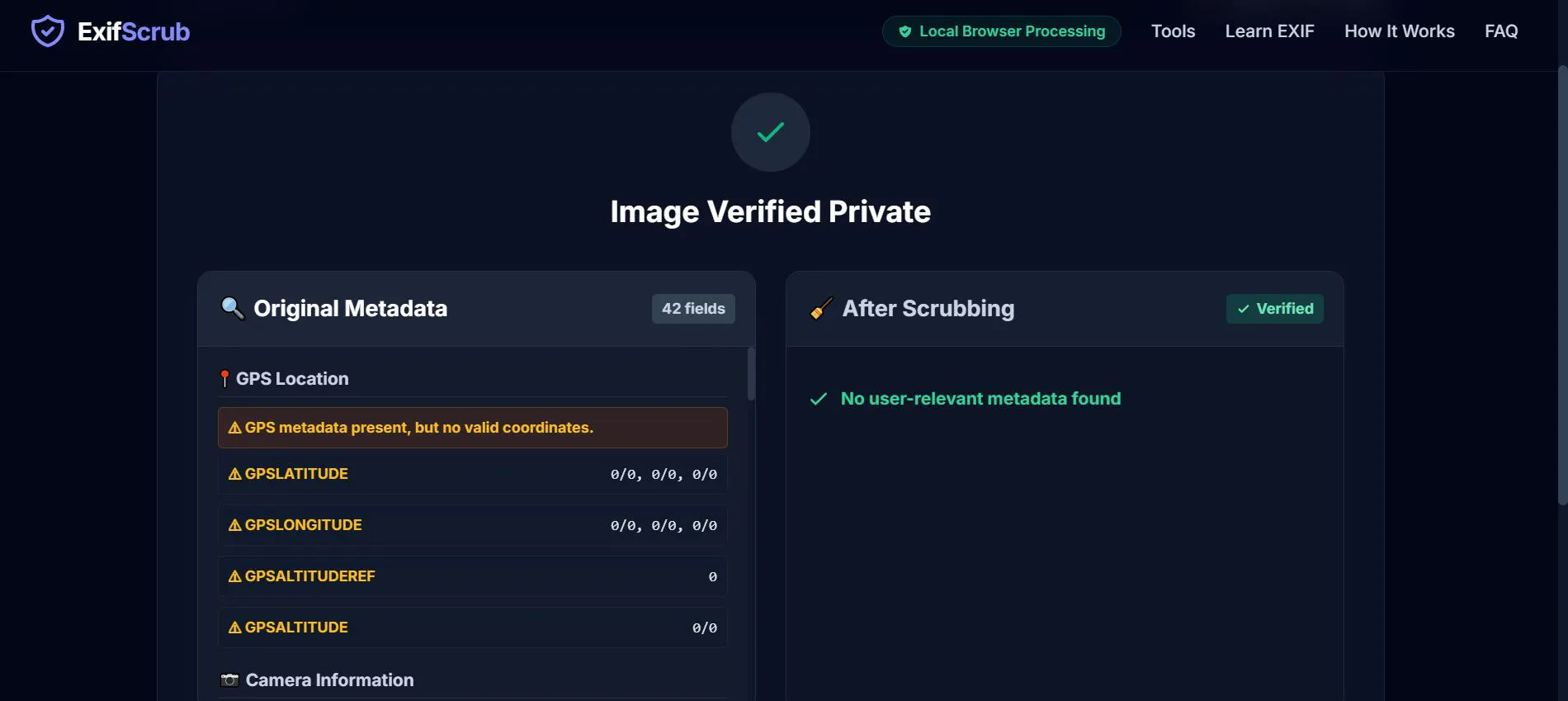 ExifScrub gallery image