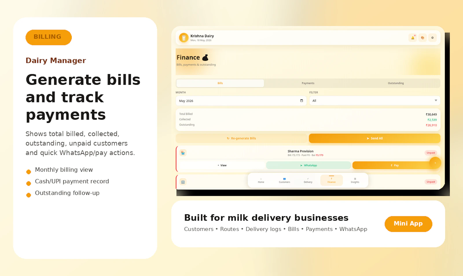 Dairy Manager — Milk Delivery Mini App screenshot 5