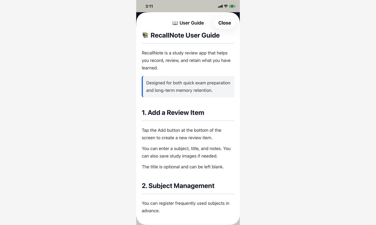 RecallNote gallery image