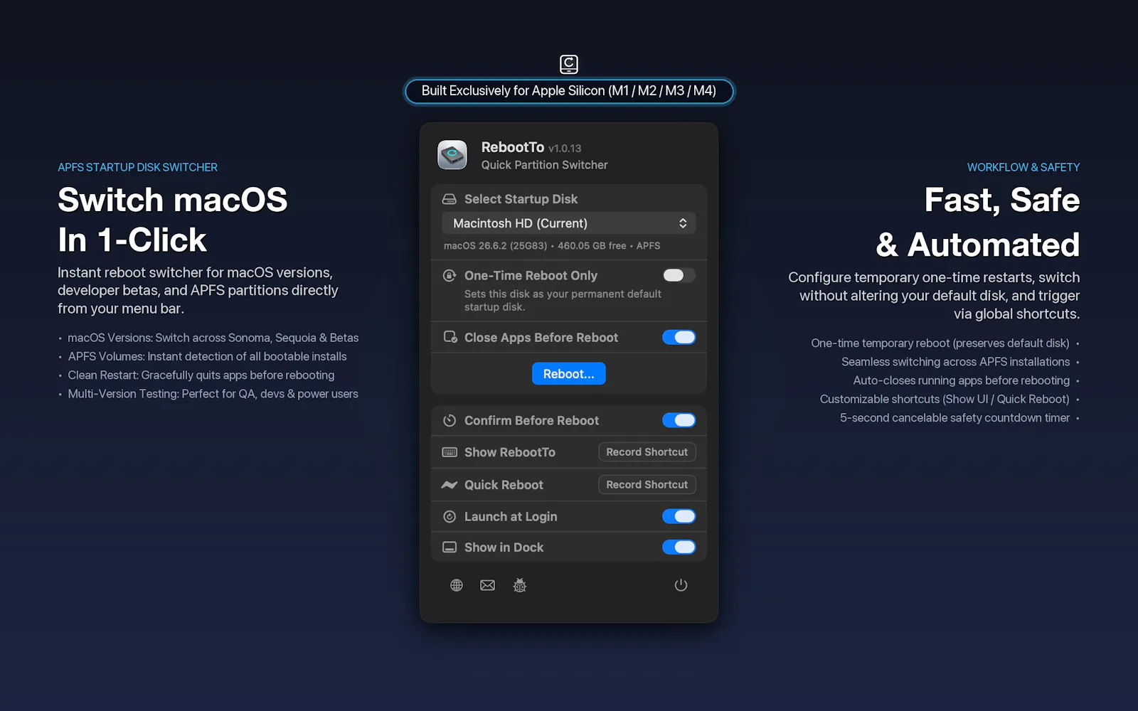 RebootTo screenshot 2