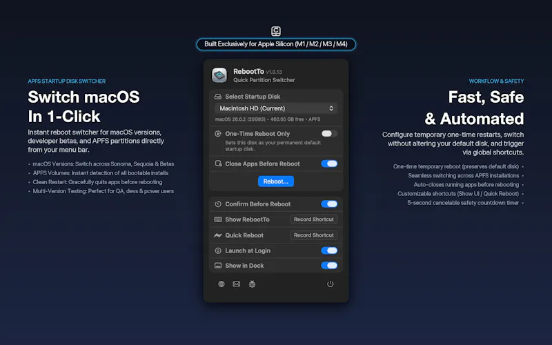RebootTo screenshot 2