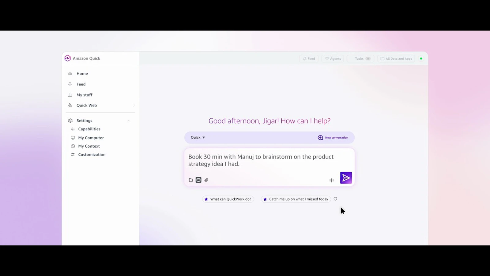 Amazon Quick for desktop screenshot 1 (video preview)