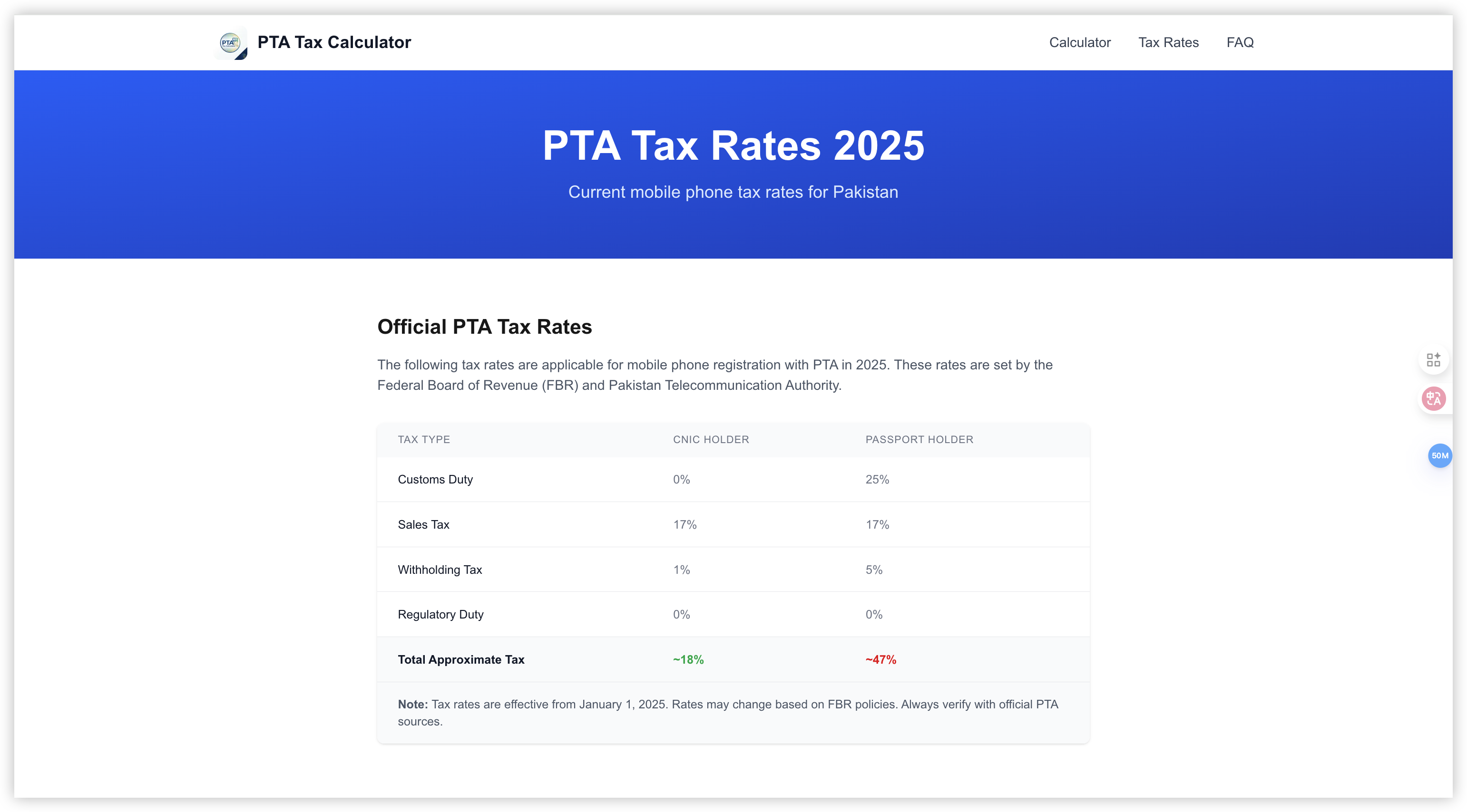 PTA Tax Calculator gallery image