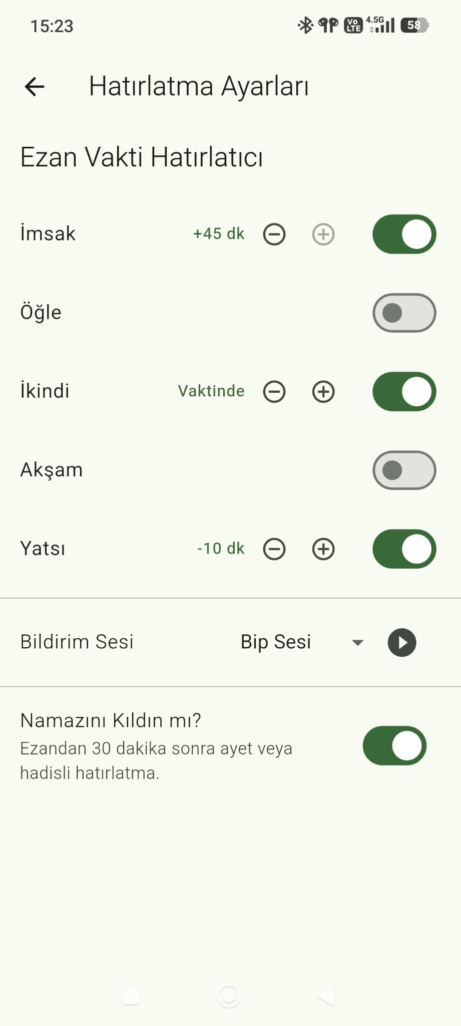 Vakit Niyet - Screenshot 5 showing product features and functionality