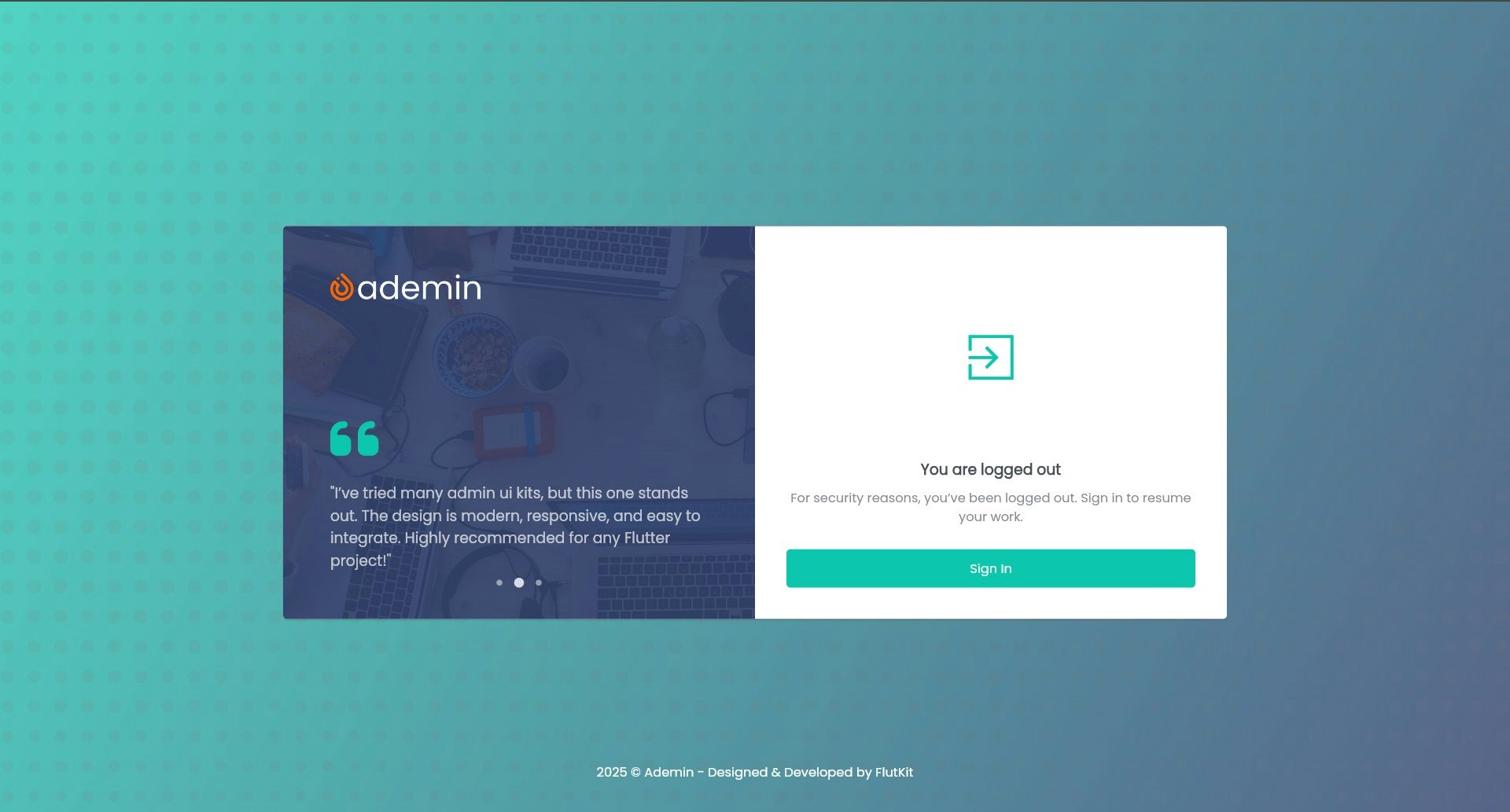 FlutKit Ademin gallery image