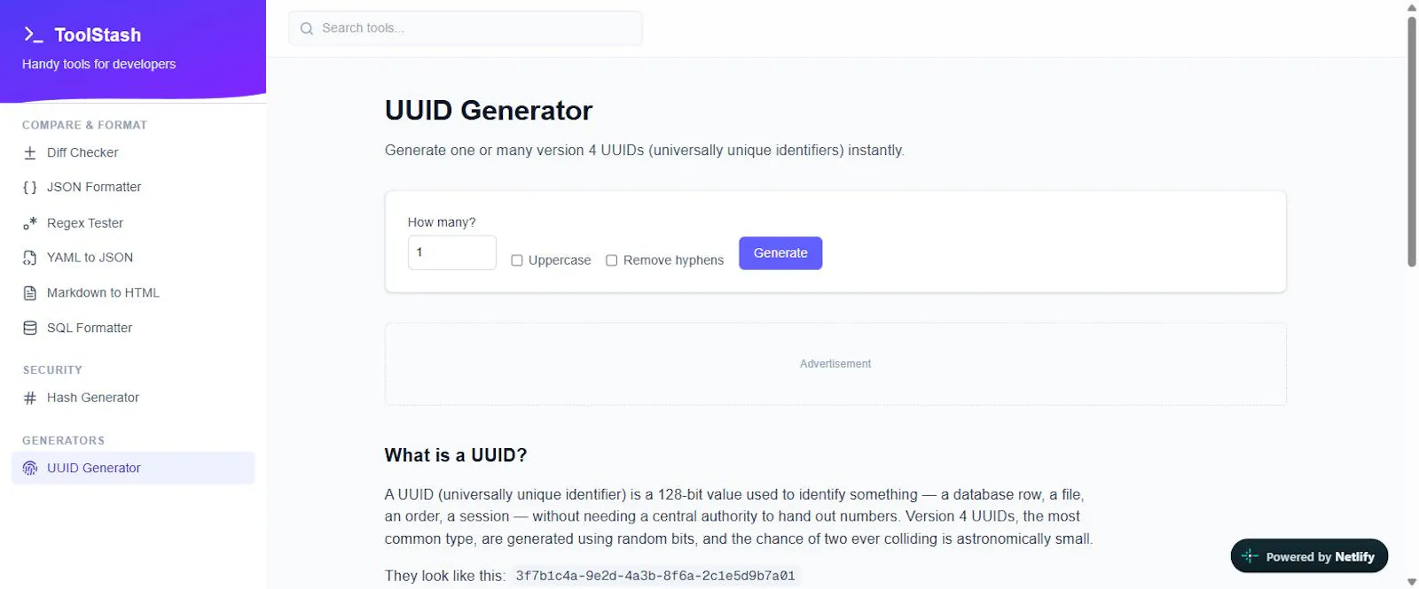 ToolStash — Free Online Developer Tools screenshot 1