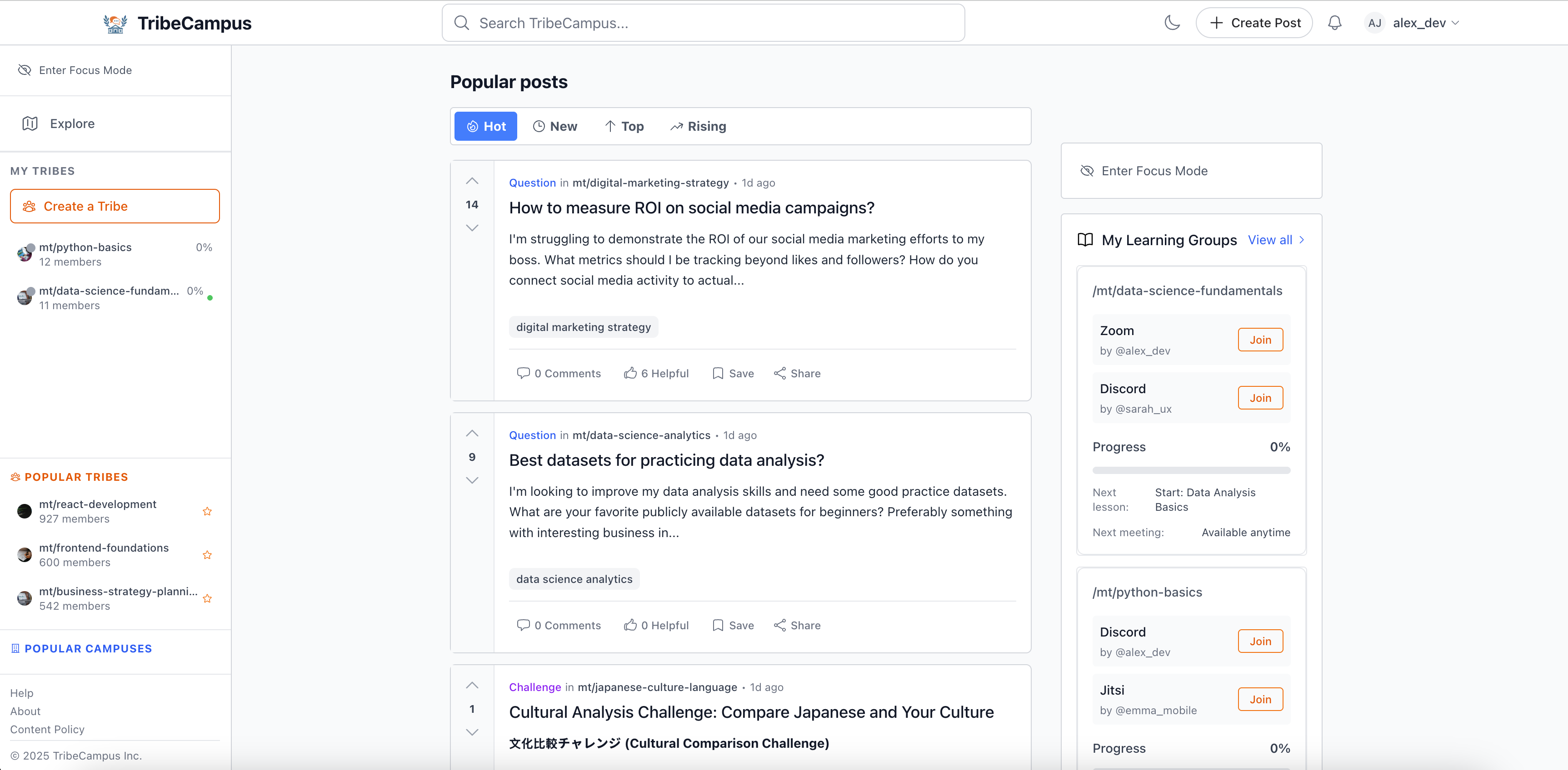 Tribecampus - Een sociaal leerplatform geïnspireerd door Reddit media 2