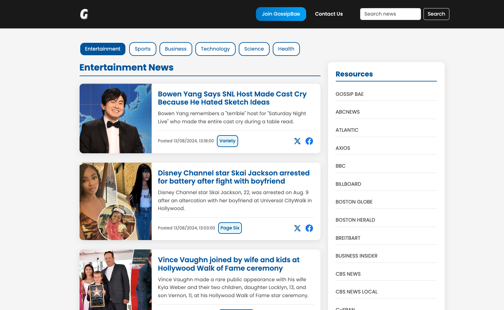 Gossipbae - Il tuo ultimo aggregatore di notizie di intrattenimento media 3