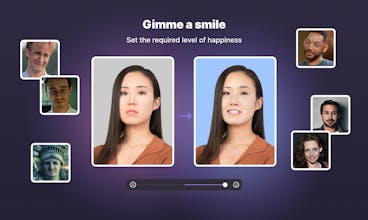성별 표현이 변경된 사람을 표시하는 이미지로 얼굴 편집 도구의 다재다능함을 강조합니다.