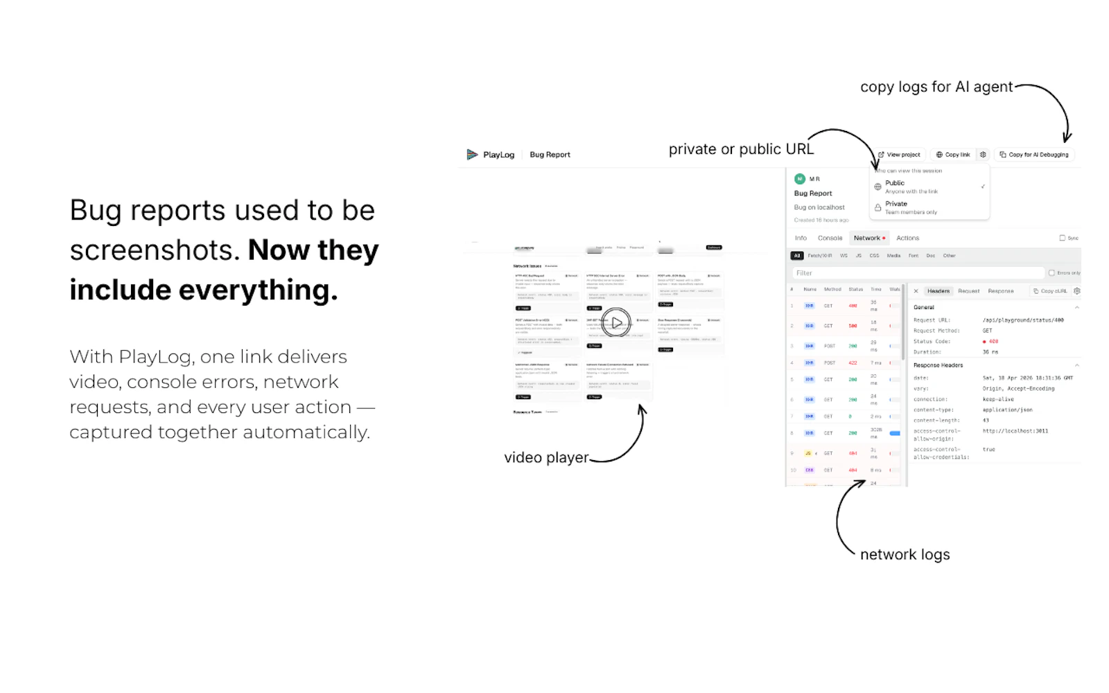 PlayLog - Automated bug reports screenshot 3