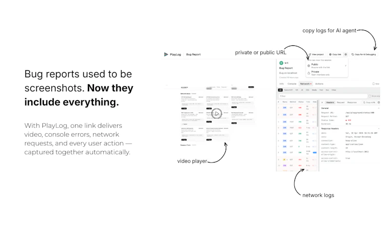 PlayLog - Automated bug reports screenshot 3
