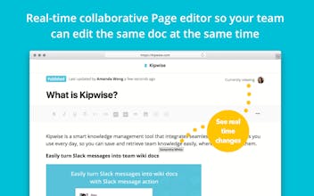Kipwise 2.0 - Team Wiki built on Slack gallery image